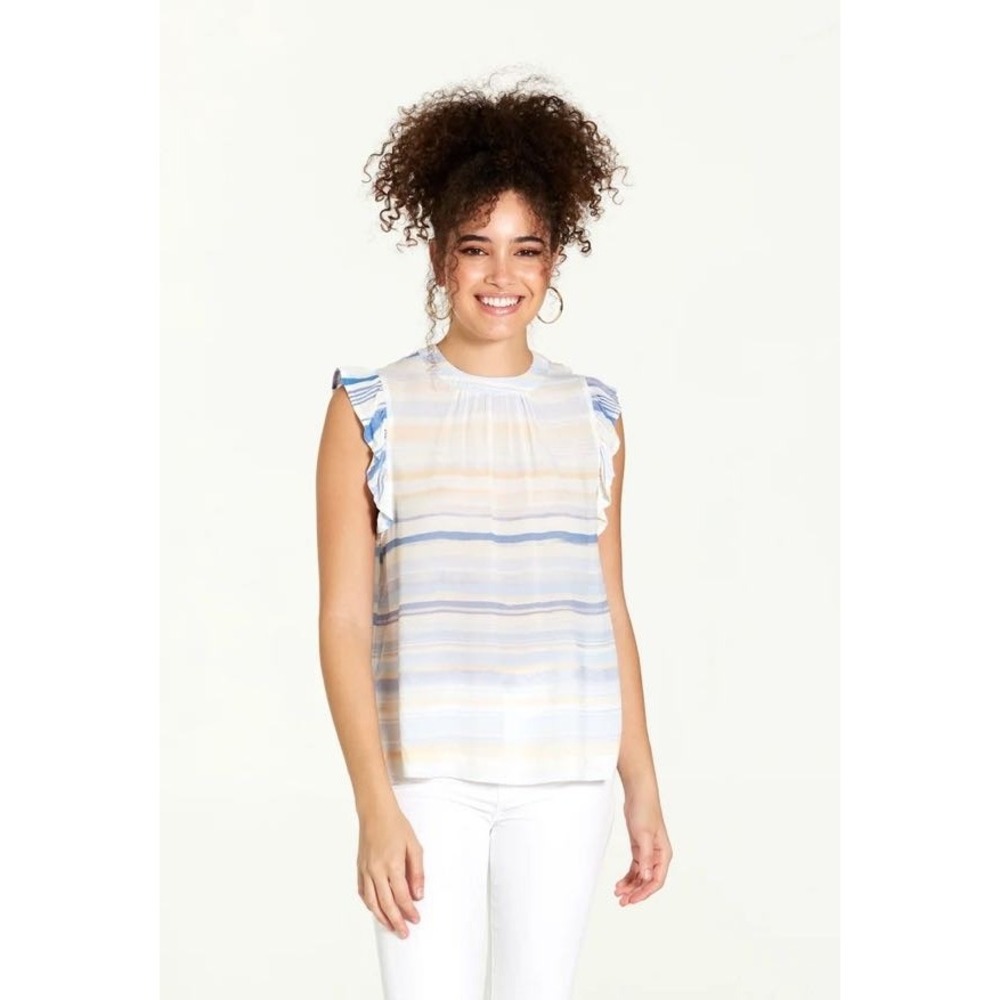 Dear John Women's Sleeveless Ruffled V Neck Popover‎ Top - Size M